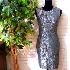 Diane Von Furstenberg Silver Petra Alligator Dress 4